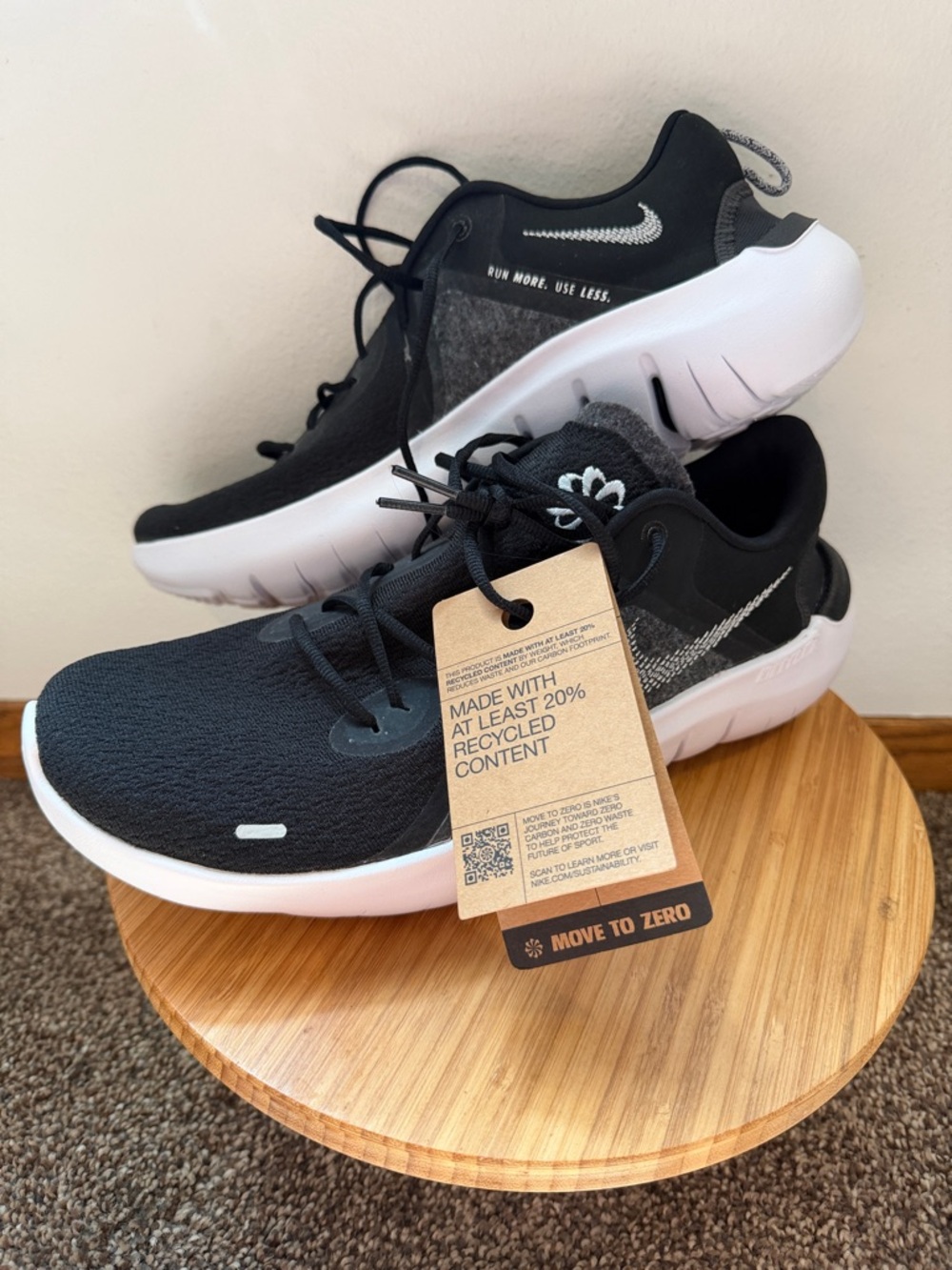 Nike Black and White Knit Running Shoes